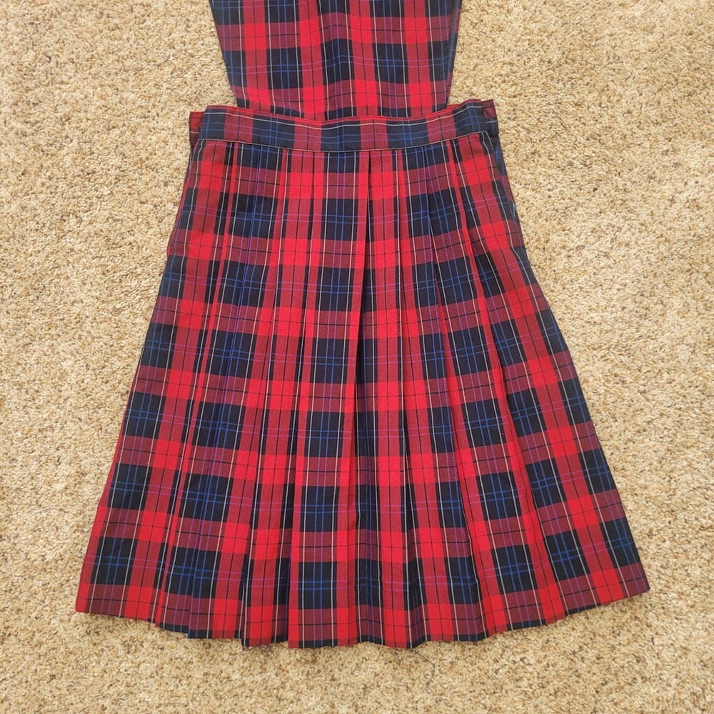 NWT Parker Girls Red Blue Plaid School‎ Uniform Jumper Dress 12 - Picture 6 of 8